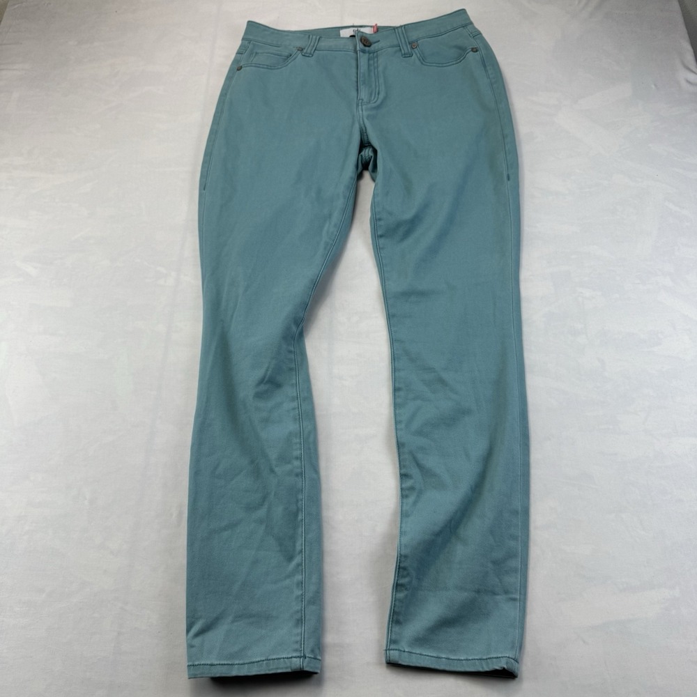 Cabi Curvy's Skinny Jeans Womens Size 8 Teal Stretch Denim Pants